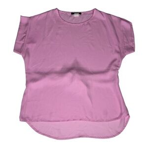 Route 3 Lilac Bow Back Short Sleeve Blouse Size L